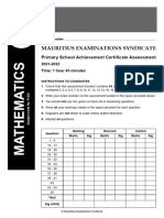 Psac Maths 2021 2022