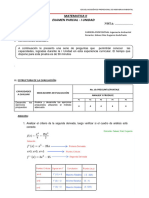 Examen Parcial I Unidad Matematica II