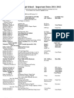 Medford High School - Important Dates 2011-2012: Updated October 3, 2011