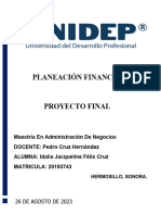 Proyecto Final Planeacion Financiera