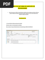 Proceso de Facturas de Anticipo de Proveedores Businee One