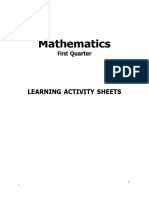 Activity Learning Sheet Grade 9