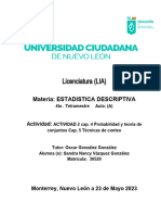 ED Actividad 2 Cap 4 Probabilidad y Teoria de Conjuntos Cap 5 Tecnicas de Conteo