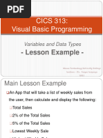 Lesson Example Variables and Data Types