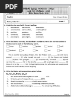 Richmond College Galle Grade 7 English 2020 1 Term Test Paper 61dfe3f50bf71