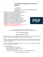 Loi N°07 96 Du 12 Mars 1996 Portant Dispositions Communes A Toutes Les Elections Politiques Modifiee