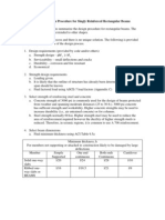 Flexural Design Procedure For Singly Reinforced Rectangular Beams