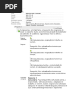 Questionario 1 - Ergonomia e Ginástica Laboral