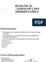 Mechanical Applications of Laws of Thermodynamics