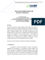 Projeto Multidisciplinar - Lingua Inglesa - Livia Couto Docx - Passei Direto