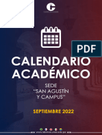 Calendario Academico Septiembre 2022 San Agustín y Campus