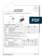 PN2222A/MMBT2222A/PZT2222A NPN General Purpose Amplifier: Absolute Maximum Ratings