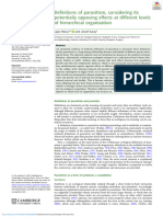 Definitions of Parasitism Considering Its Potentially Opposing Effects at Different Levels of Hierarchical Organization