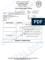 Electronic Business Permit - Renewal: Subject To Inspection