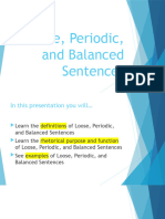 Defining Loose Periodic and Balanced Sentences