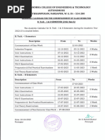 B.tech 2022-23 Academic Calender