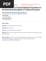 Determination of Thermal Material Properties For The Numerical Simulation of Cutting Processes