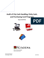 Audit of Cash Handling Petty Cash and Purchasing Card Programs