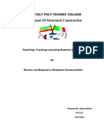 Receiving & Responding To WP Communication TTLM 3