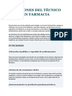 Funciones Del Técnico en Farmacia