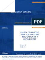 Estadística General - Semana 12 - Sesión 24 - 2023-1 - Prueba de Hipotesis para Diferencia de Medias