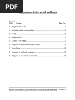 C-Lang Programss List - If, Switch, Loops, Break and Continue