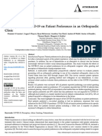 The Impact of COVID 19 On Patient Preferences in An Orthopaedic Clinic