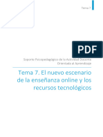 Tema 7. El Nuevo Escenario de La Enseñanza Online y Los Recursos Tecnol