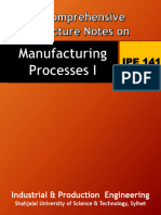 Lectures of Manufacturing Processes I