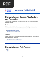 Stomach Cancer Causes, Risk Factors, and Prevention