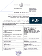 Processing Fee Related Notification 2023-2024