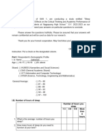 Survey Questionnaire Sleep Deprivation