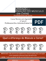 Unidade I - 3. Transformação Do Músculo em Carne: Processamento de Carnes