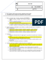 Avaliação Pesquisa - Autocad - 2D Mateus Araujo Homem