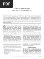 Inside Out Meniscus Repair 2013 Arthroscopy Techniques