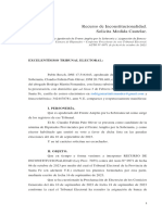 Palo Oliver Presentó Un Recurso de Inconstitucionalidad Ante El Tribunal Electoral y Pidió Que No Asuma Giustiniani