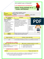 Ses-Mierc-Mat - Realizamos Traslaciones en El Plano Cartesiano 2023