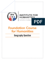 Institute For Humanities (Geography Questions)