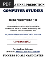 Kcse Computer Studies Final Prediction 2023