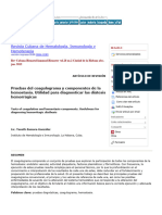 Pruebas Del Coagulograma y Componentes de La Hemostasia. Utilidad para Diagnosticar Las Diátesis Hemorrágicas