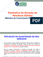 Aula - Estimativa de Geração de Resíduos Sólidos - Métodos de Crescimento Populacional