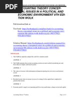 Accounting Theory Conceptual Issues in A Political and Economic Environment 9th Edition Wolk Test Bank 1