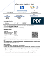 Electronic Reservation Slip (ERS) : 6525916550 13319/DUMK RNC EXP Second Sitting (RESERVED) (2S)