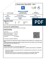 Electronic Reservation Slip (ERS) : 8856549151 11004/tutari Express Sleeper Class (SL)