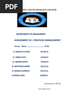 Assignment Of: Strategic Management