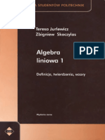 Jurlewicz, Skoczylas - Algebra Liniowa 1 - Definicje, Twierdzenia, Wzory