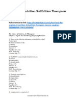 Science of Nutrition 3rd Edition Thompson Test Bank 1