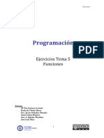 Programación. Ejercicios Tema 5. Funciones