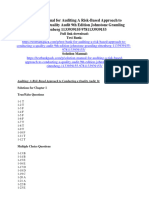 Solution Manual For Auditing A Risk Based Approach To Conducting A Quality Audit 9th Edition Johnstone Gramling Rittenberg 1133939155 9781133939153