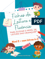 Ficha de Leitura e Fluencia Nivel 2 Letras A Z Ensinar e Transformar